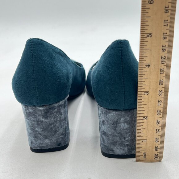 Blue Classic Casual Pumps Pointed Toe Chunky Heels Shoe for Business Occasion - Picture 4 of 7